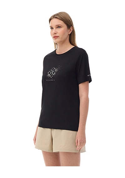 Columbia Csc W Splattered Ss Tee Kadın Yuvarlak Yaka Tişört Siyah Cs0490