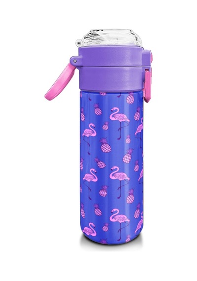 Coral High Kids Lavanta Pembe Flamingo Desenli Pipetli Ve Direkt İçim Çelik Termos 500 Ml 31905 Lavanta - Sarı