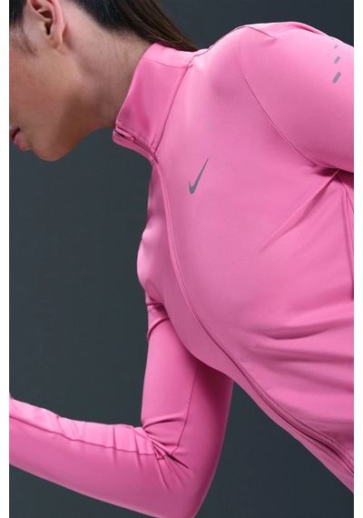 Nike Swift Dri-fit Midlayer Womens Running Jacket Reflektörlü Fermuarlı Kadın Koşu Ceketi Pembe