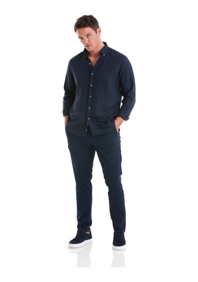 Hatemoğlu Lacivert Regular Fit Düz Yandan Cep Pamuklu Jogger Kanvas Pantolon 29261024c003 005 Lacivert