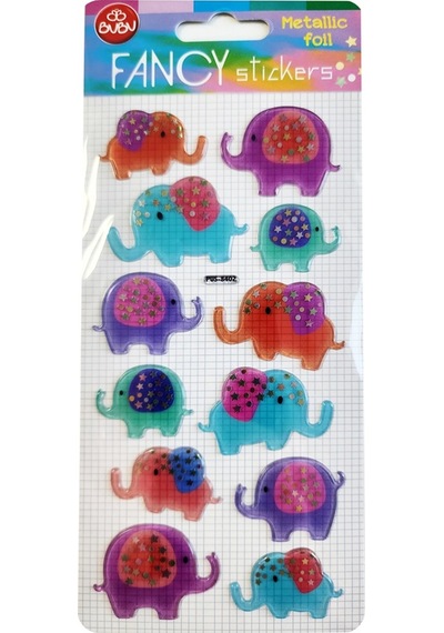 Bu-bu Damla Stickers Fil Metalik 9x20 Bubu-pus-8402 Çok Renkli