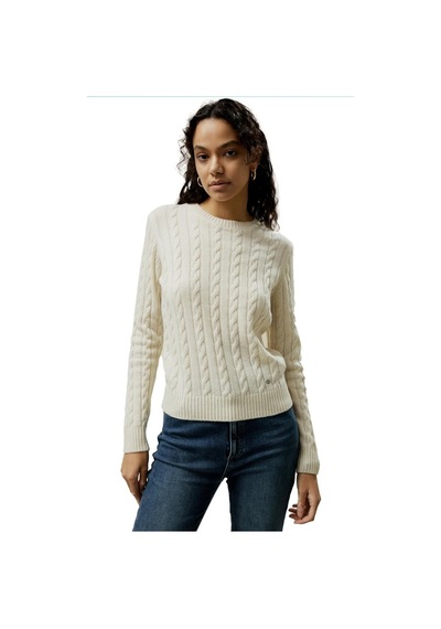Youknitwear You Rio Bisiklet Yaka Kadın Kazak Beyaz