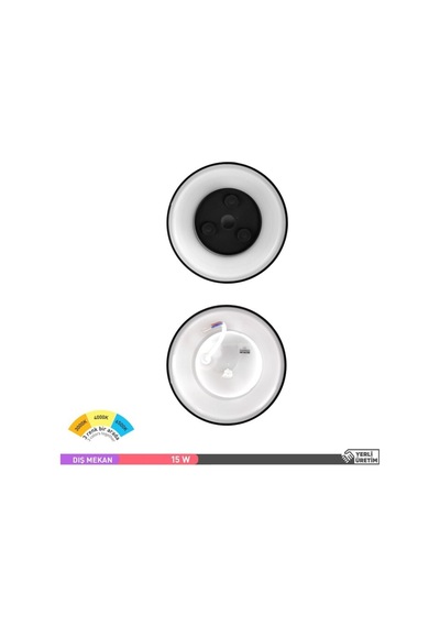Ack Led Duvar Armatürü 3 Renk Butonlu 12w Siyah Duvar Apliği Beyaz