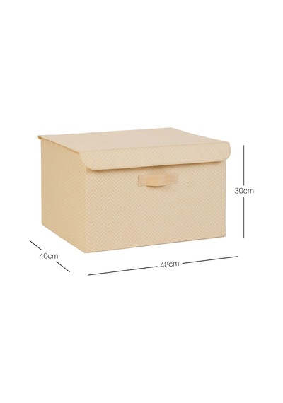 Tr Bej Balıksırtı Kapaklı Kutu 48 X 40 X 30 Cm Genel