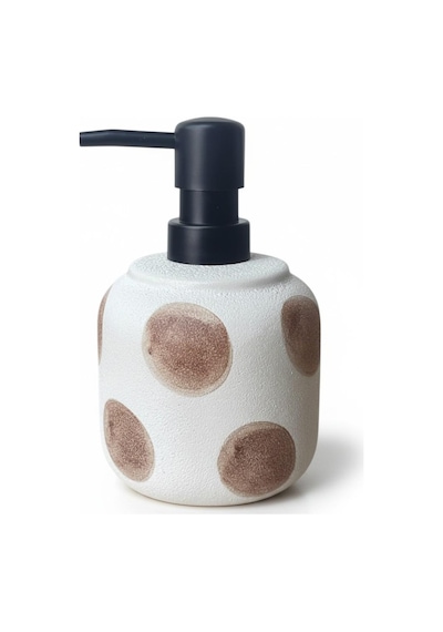 Taş Dokulu Porselen Sıvı Sabunluk Kahverengi Benekli 300ml