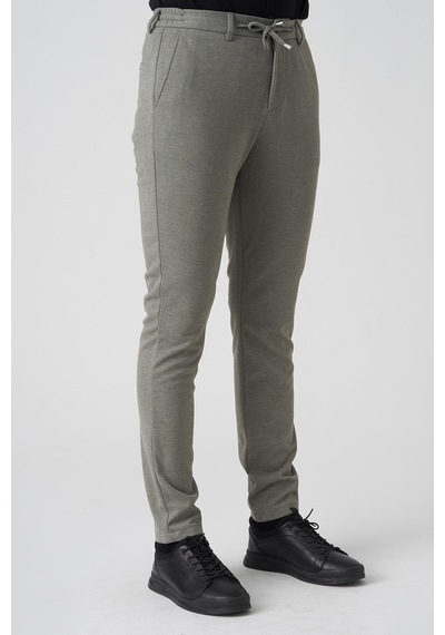 White Stone Barcelos P1035 Regular Fit Semanta Likralı Orme Jogger Pantolon Haki Haki