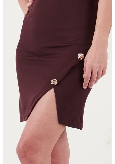 Lela Bayan Elbise 6525717 Bordo