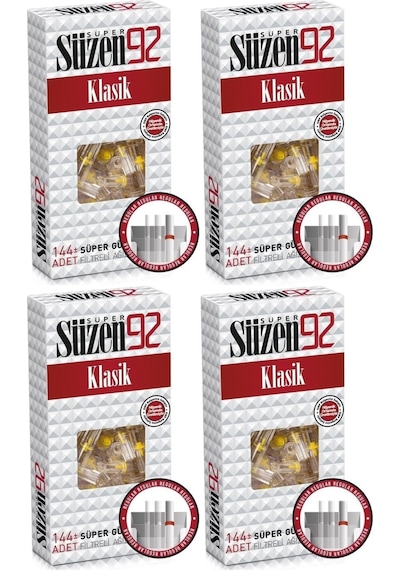 Süzen92 Klasik Sigara Ağızlık Filtresi 576 Adet Fırsat 4pk 144