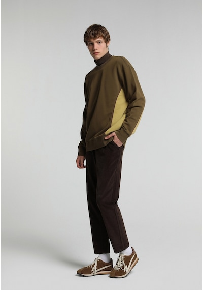 Colin's Colins Relaxed Fit Yuvarlak Yaka Düz Erkek Yeşil Sweatshirt Cl1082362 Q1.v1 Kha Haki