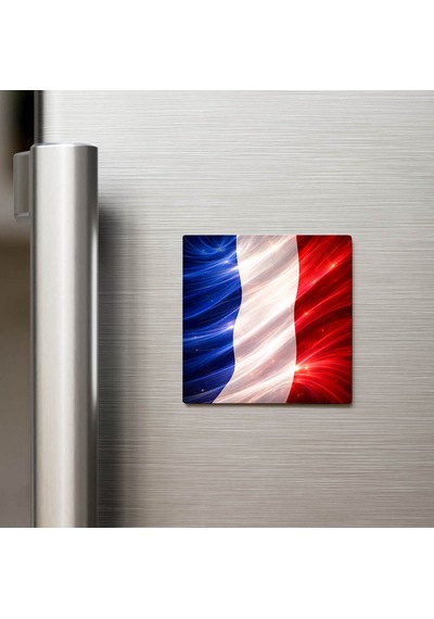Fransa France Abstract Ülke Bayraklı Buzdolap Magneti - 9x9 Cm