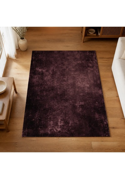 Kartela Halı Grunge Halı Kaymaz Taban Makinede Yıkanabilir Halı Bordo - 80 X 120 Cm