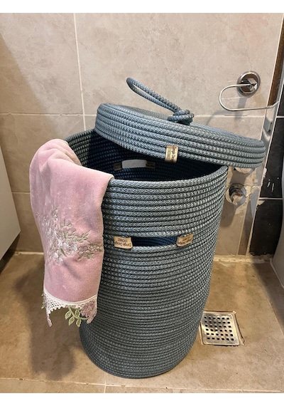 Zengin Design Home Zengin Banyo Çamaşır Sepeti Zdh-083 Açık Mavi