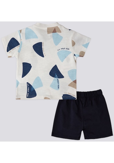U.S. Polo Assn. U.s. Polo Assn Lisanslı Triangle Krem Erkek Bebek Takımı 5274-43282 Krem
