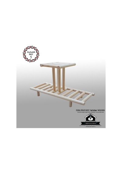 Çiçek Standı - Kibar Çiçeklik -Ahşap Saksılık- Çiçek Rafı