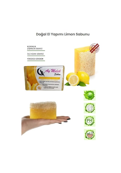 Limon Özlü Doğal Kabak Lifli Güzellik Sabunu Cilt   Etkili Diğer