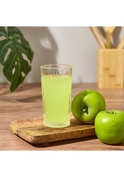 İpekk Cam Çizgili Meşrubat Bardağı - Şeffaf - 305 Ml Renkli