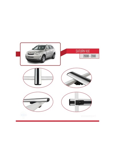 Saturn Vue Opel Antara 2008-2010 Arası İle Uyumlu Basic Model Ara Atkı Tavan Barı Gri 3 Adet