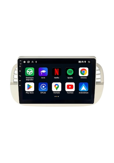 Fiat 500c Android Siyah Multimedya 2009-2015 Carplay Android Auto Navigasyon Kameralı 4gb Ram 64gb 9"