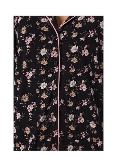 Penti Siyah Floral Dream Uzun Kollu Gömlek Pantolon Pijama Takımı