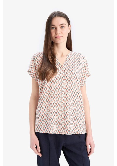 Defacto Regular Fit Bisiklet Yaka Kısa Kollu Gömlek I6173az25smpn50 Pembe