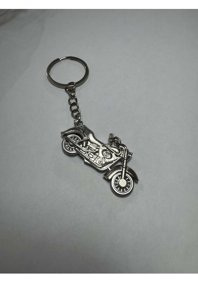 Herşey Nota Harley Motorsiklet Gümüş Metal Tekerleri Hareket Eden Anahtarlık