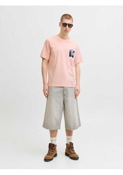 Jack & Jones Montauk Chestie Erkek Pembe Tişört 12297889-pm