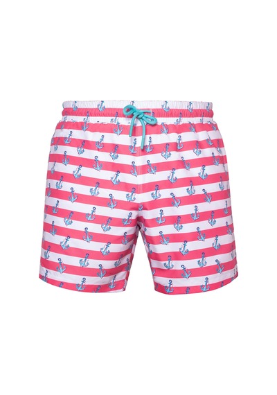 Anemoss Çapa Üç Cepli İçi Fileli Bel Lastik Ve Bağlama İpli Erkek Deniz Şortu Çok Renkli