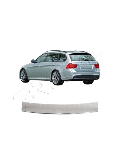Mercedes E91 Touring Uyumlu 2008-2012 Krom Arka Tampon Üstü Koruma Paslanmaz Çelik