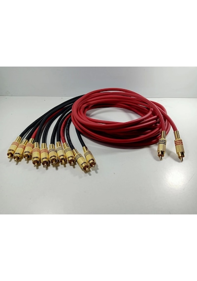 Amfi Rca Kablosu El Yapımı 2 Giriş 10 Çıkış %100 Bakır Parazit Yapmaz Anfi Rca Kablosu 5 Metre