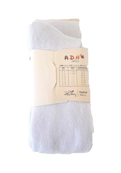 A.D.N. Kız Çocuk Kalın Külotlu Çorap Beyaz