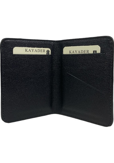 Kayader Siyah Deri Erkek Kartlık Siyah