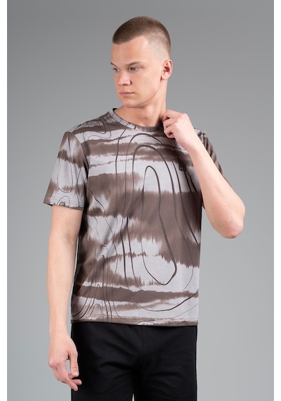 Maraton Regular Erkek Bisiklet Yaka Kakao T-shirt Kahverengi