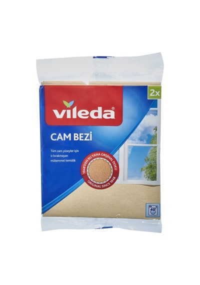 Vileda Cam Bezi 2'li - Geliştirilmiş Minik Gözeneklerle %35 Daha Güçlü Kurulama 3'li Ekonomik P Tarı Beyaz