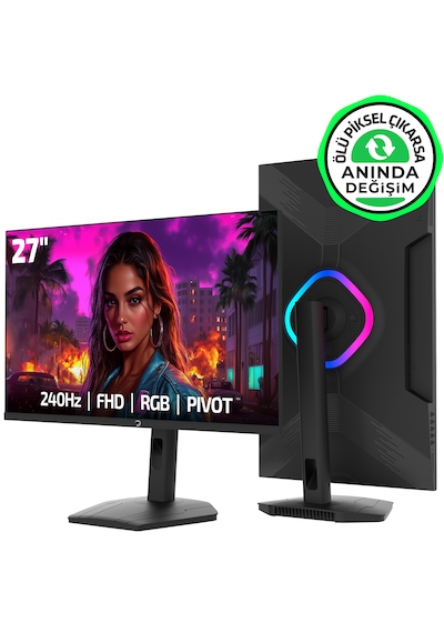 Gamepower Lunis L50 27'' 240hz 0.5ms Va Fhd Rgb Pivot Gaming Monitör Ölü Piksel