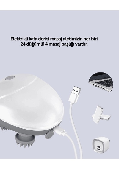 Elektrikli Kafa Masaj Cihazı Su Geçirmez Ipx7