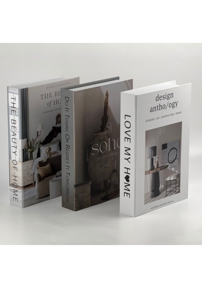 3 Lü Kitap Görünümlü Dekoratif Kutu Seti, İskandinav Tarz Modern Ev Dekorasyonu- Set-3