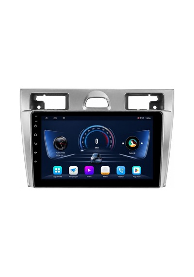 Ford Fiesta Android Siyah Multimedya 2006-2009 Carplay Android Auto Navigasyon 4gb Ram 64gb 9"