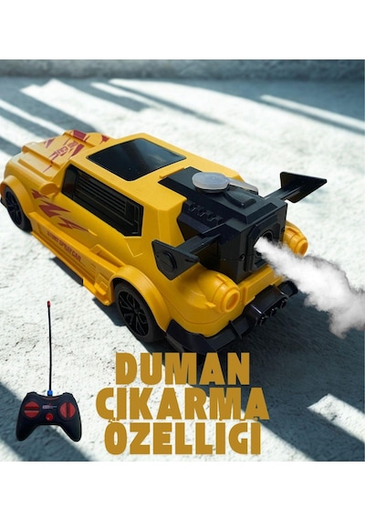 Şarjlı Duman Atan Oyuncak Araba - Stunt Spraycar Renkli
