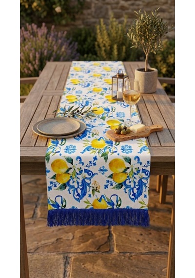 Limoncello Azure Tassel Runner Çok Renkli