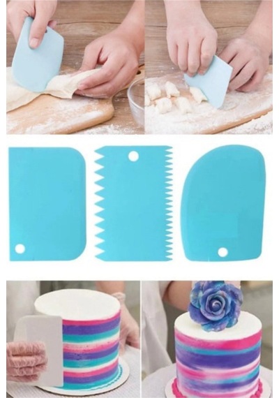 Hamur Spatulası &amp 3& 39 Lü Kesme Kazıma Dekorasyon Seti Silikon Beyaz Diğer