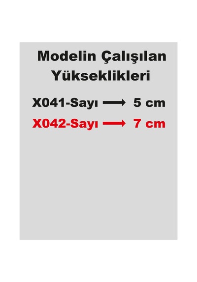 Stencil Rakam Boyama Şablonu X042-sayı Rakam Yüksekliği 7 Cm