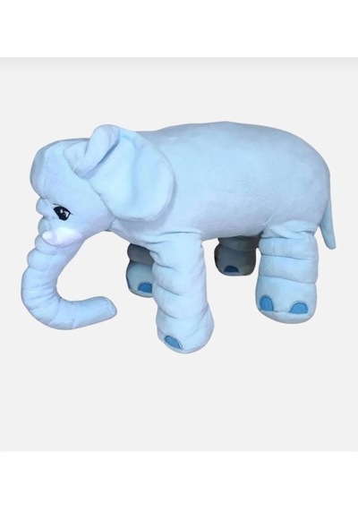 Peluş Fil 60 Cm Sevimli Konforlu: Peluş Uyku Yastığı Ve Sarılma Arkadaşı Dekoratif Oyuncak Mavi