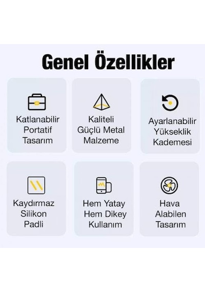 Polham Portatif Katlanabilir Yükseklik Ayarlı Laptop Standı Laptop Sehpası Ayarlanabilir Tasarım