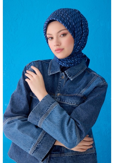 BELLİ Saf İpek Eşarp 4124d Twill İpek - 90 X 90 / Lacivert - 50 Lacivert - 50