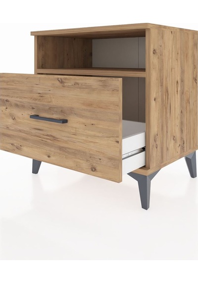 Hyperion Komodin Tek Raflı Tek Çekmeceli 60x44x64 Çam-çam Çam