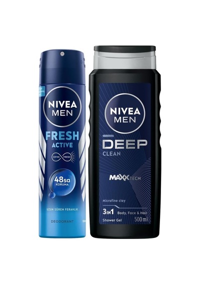 Men Erkek Deep Dimension Duş Jeli 500ml Ve Sprey Deodorant Fresh Active150ml, Damat Bohça Çeyiz Seti Diğer