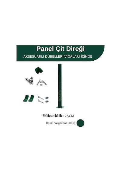 Profil Direk 75 Cm - Çim Çit Direği Panel Çit Direği 2 Adet