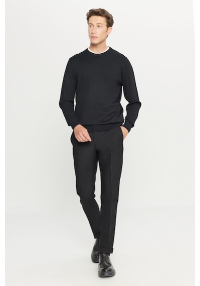 AC&Co / Altınyıldız Classics Erkek Sıyah Yünlü Standart Fit Normal Kesim Bisiklet Yaka Triko Basic Kazak Siyah AC&Co / Altınyıldız Classics Erkek Sıyah Yünlü Standart Fit Normal Kesim Bisiklet Yaka Triko Basic Kazak Siyah