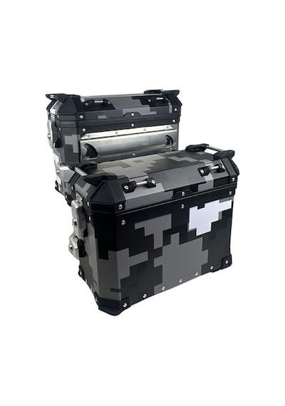 Coocase Alüminyum Yan Çanta 28/33lt Takım Gri Mozaik Cl-ca-01