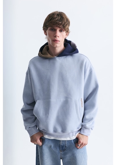Vamos Boxy Fit Kapüşonlu Sweatshirt Bebe Mavi